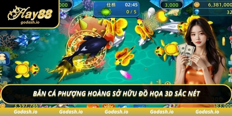 Bắn cá phượng hoàng sở hữu đồ họa 3D sắc nét